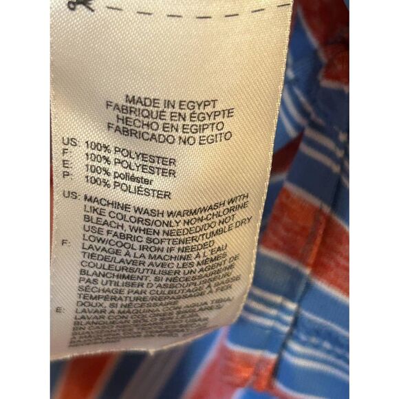 Reebok Mens Short Sleeve Golf Performance Polo Blue Red Striped Size 2XL (5305) - Picture 4 of 5